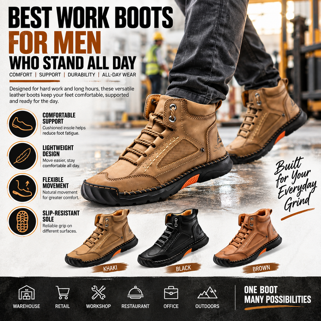 Best Work Boots for Men Who Stand All Day