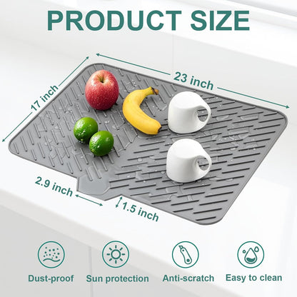 Heat Resistant Silicone Dish Drying Mat – 23"x17"