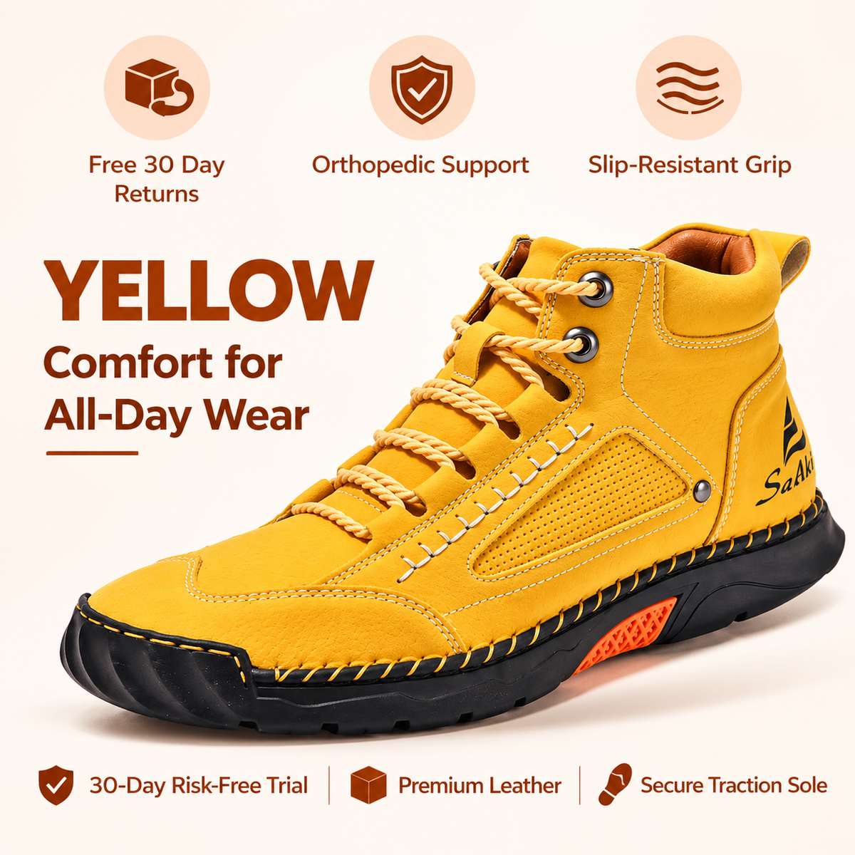 Men's Comfortable Leather Boots for Work & All-Day Wear