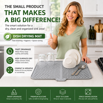 Heat Resistant Silicone Dish Drying Mat – 23"x17"