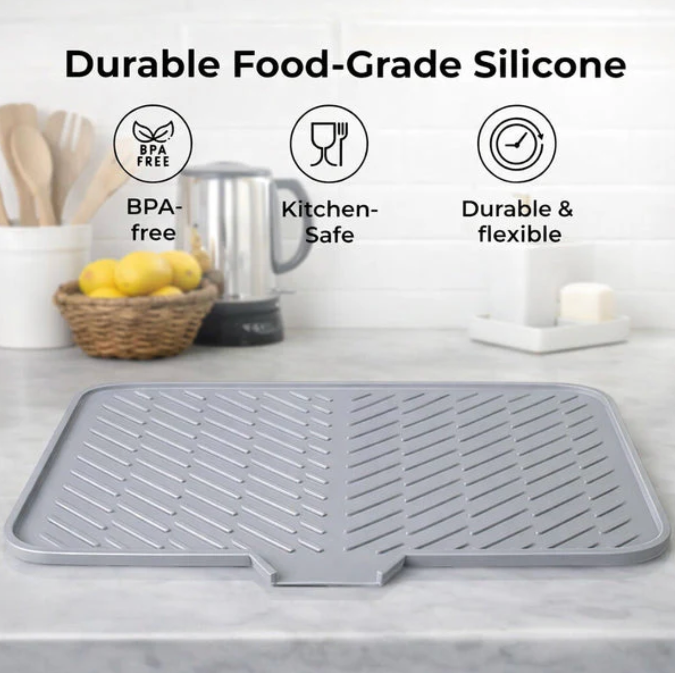 Heat Resistant Silicone Dish Drying Mat – 23"x17"